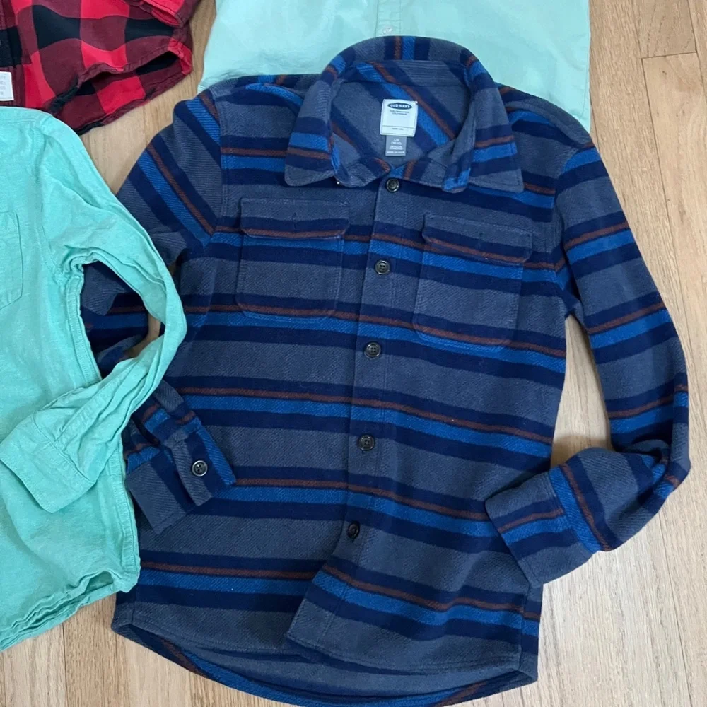 Lot of 4 Boys Button‎ Down Shirts 10-12 Various Brands